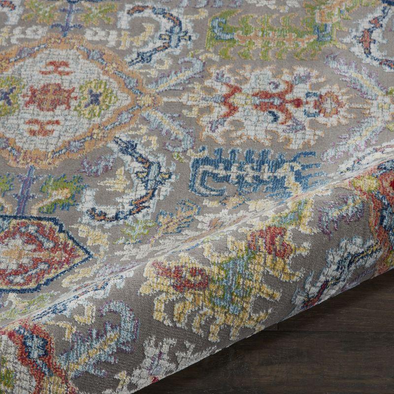 Nourison Global Vintage Traditional Bordered Indoor Area Rug Grey/Multicolor 6' x Round