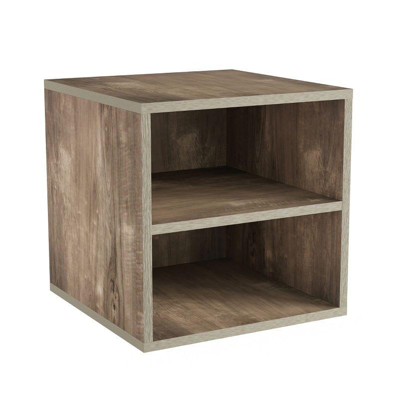 Hasting Home Modern Stackable Modular Cube End Table with Shelves