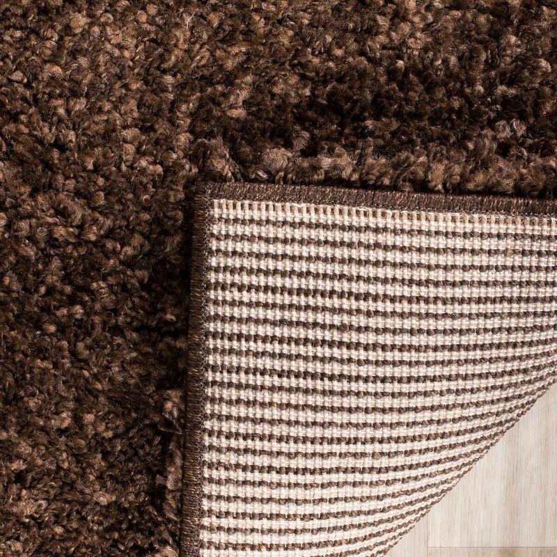 California Shag SG151 Power Loomed Indoor Accent Rug - Brown - 4'x4' - Safavieh