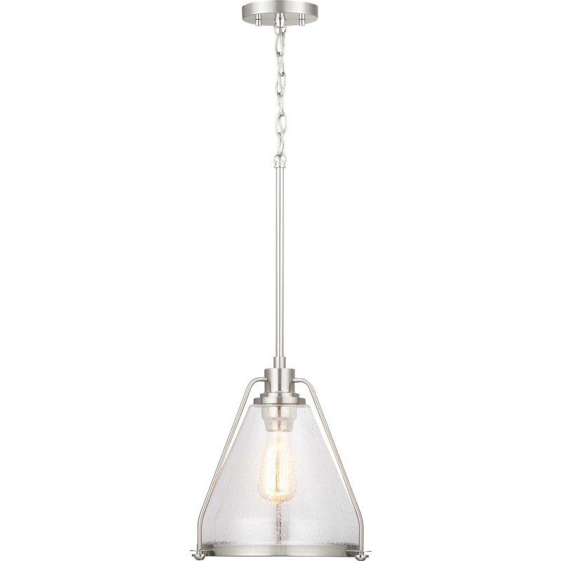 Progress Lighting, Range Collection, 1-Light Wall Sconce, Brushed Nickel, Clear Seeded Glass Shade