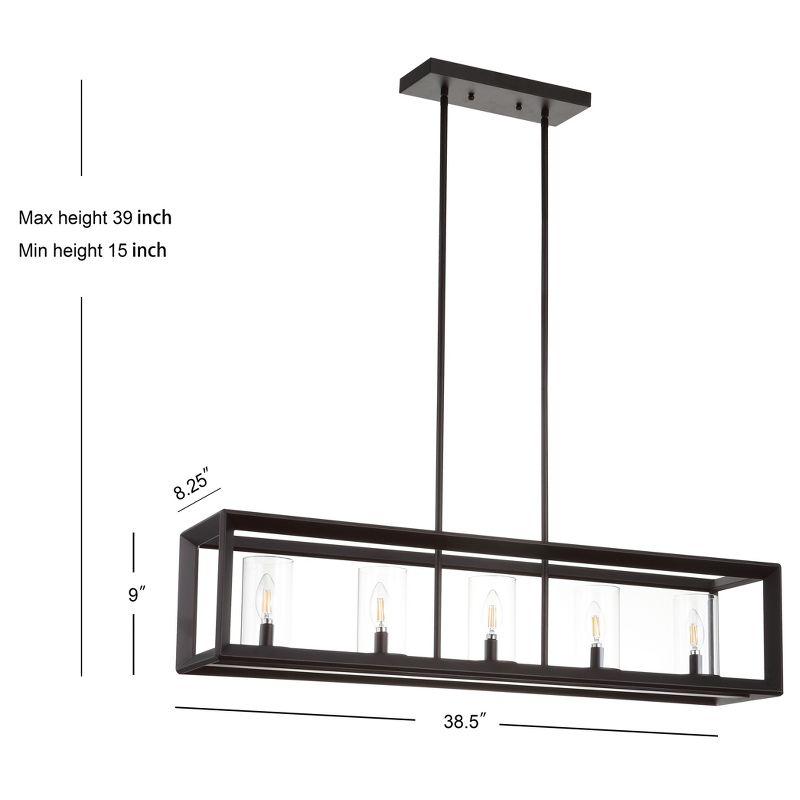 JONATHAN Y Anna Linear 5-light Metal/Glass LED Pendant