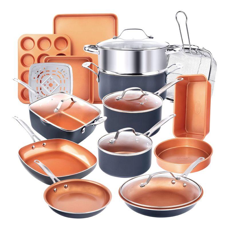 Gotham Steel 20 Piece Nonstick Cookware and Bakeware Set, Stay Cool Handles, Oven & Dishwasher Safe