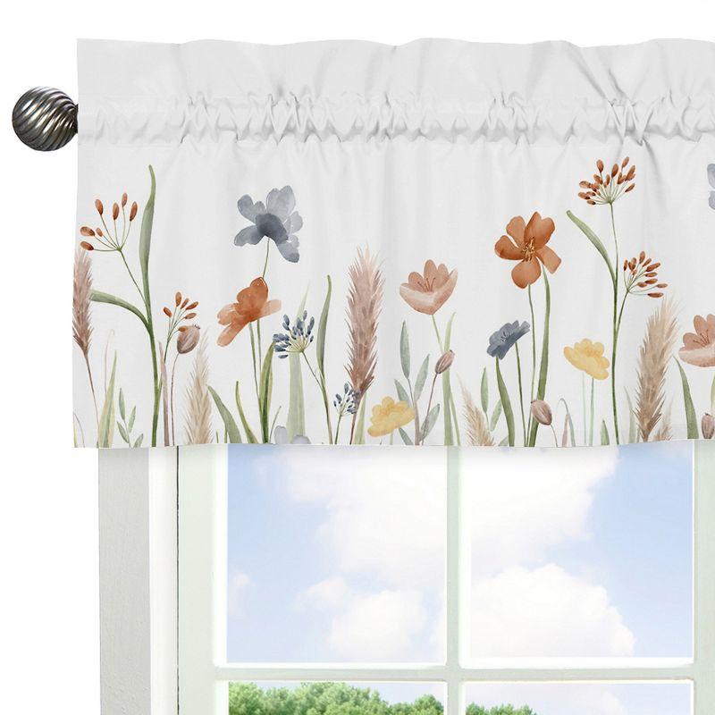 Watercolor Floral Garden Sage Green 54" Window Valance by Sweet Jojo Designs