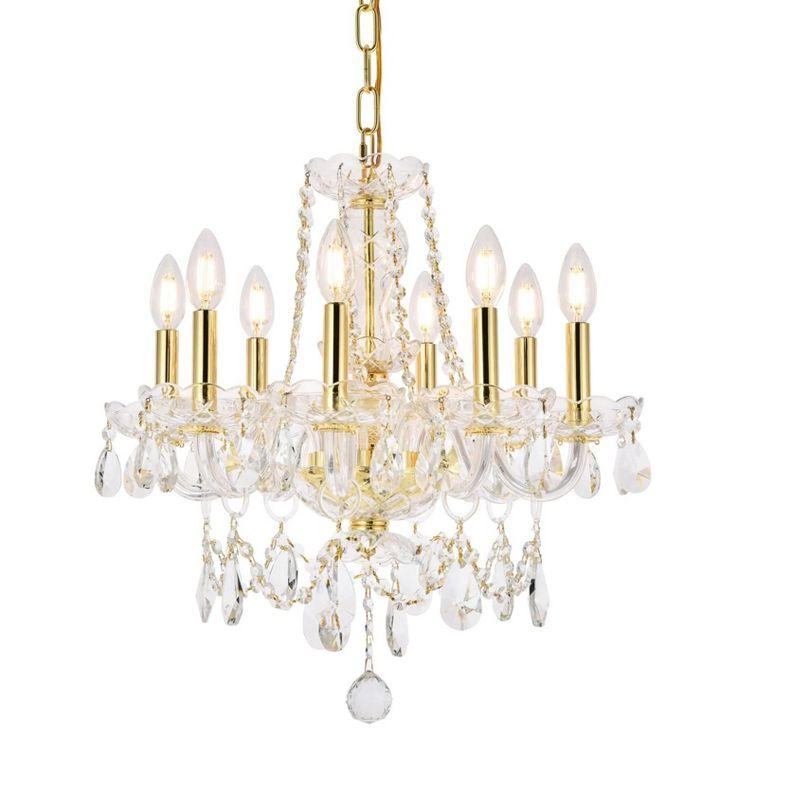 Elegant Lighting Princeton 8 light Gold Chandelier Clear Royal Cut Crystal