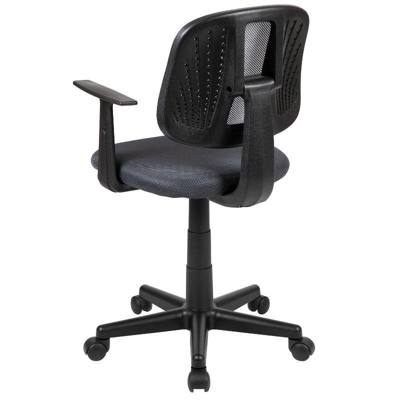 Contemporary Mid-Back Mesh Swivel Task Chair with Pivot Back in Gray