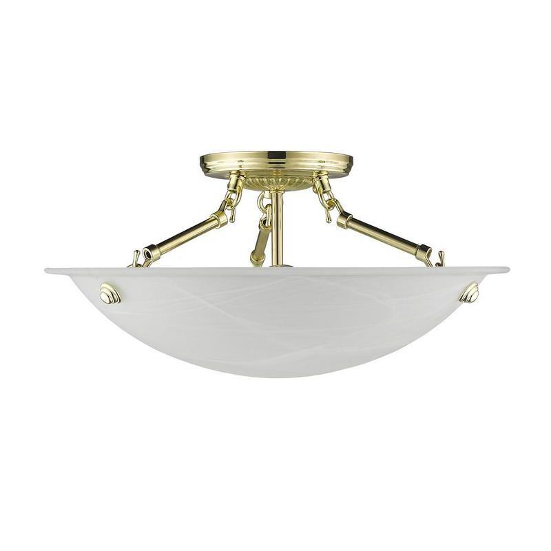 Livex Lighting Oasis 3 - Light Flush Mount in  Polished Brass