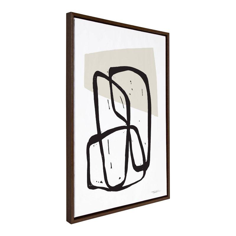 23" x 33" Sylvie Entangled Neutral Framed Wall Canvas by Statement Goods - Kate & Laurel All Things Decor