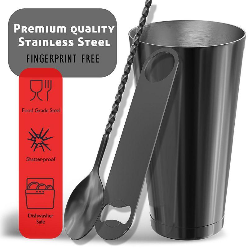 Joytable 16 Piece Stainless Steel Cocktail Shaker Bar Tool Set With Stand