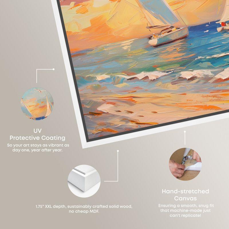 Art Remedy Art Remedy Sailboats In The Sunset Framed Sailing 1 Piece Canvas Wall Art 56057