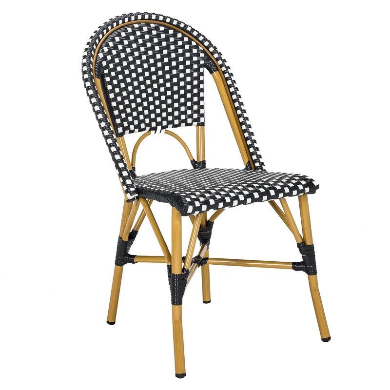 Salcha Side Chair (Set Of 2) - Indoor/Outdoor - FOX5210 - Black/White - Safavieh