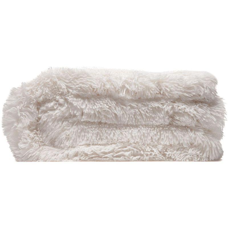 Chanasya Solid Faux Long Fur Fuzzy Throw Blanket