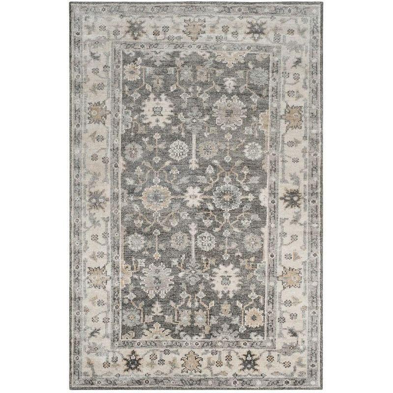 Ivory Elegance 5' x 8' Hand-Knotted Wool & Viscose Area Rug