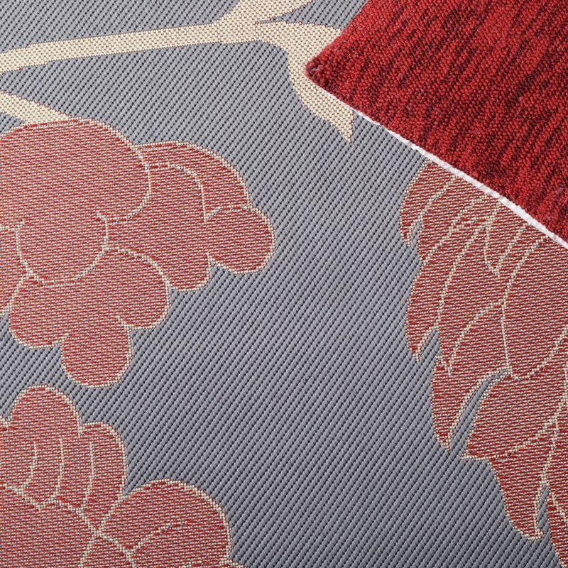 Courtyard CY7321 Power Loomed Indoor and Outdoor Area Rug - Anthracite/Red - 4'x5'7" - Safavieh