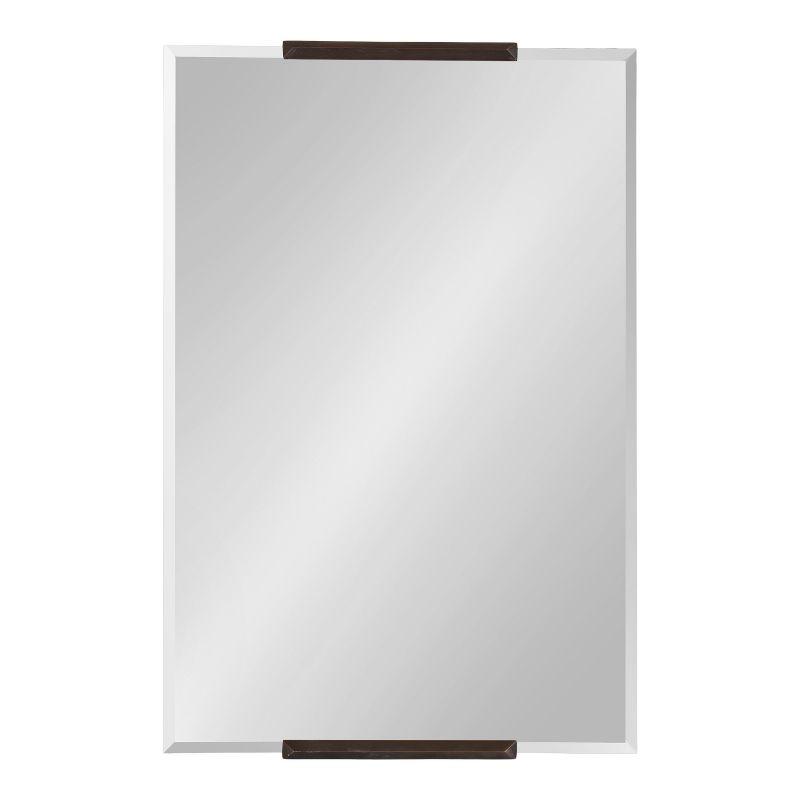 Bronze Frameless Rectangular Wall Mirror with Beveled Edges