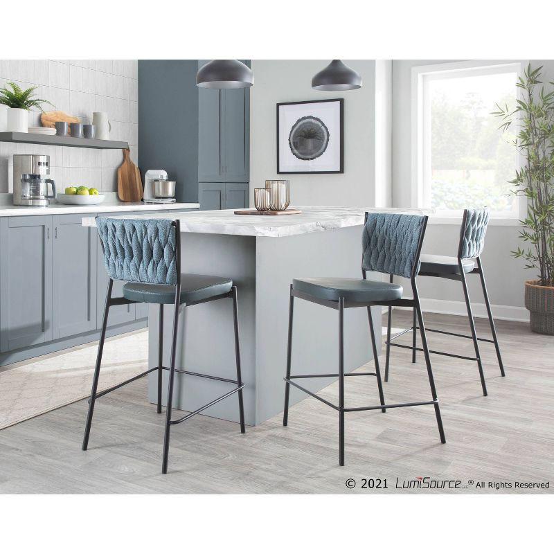 Set of 2 Tania Faux Leather/Polyester Counter Height Barstools - LumiSource