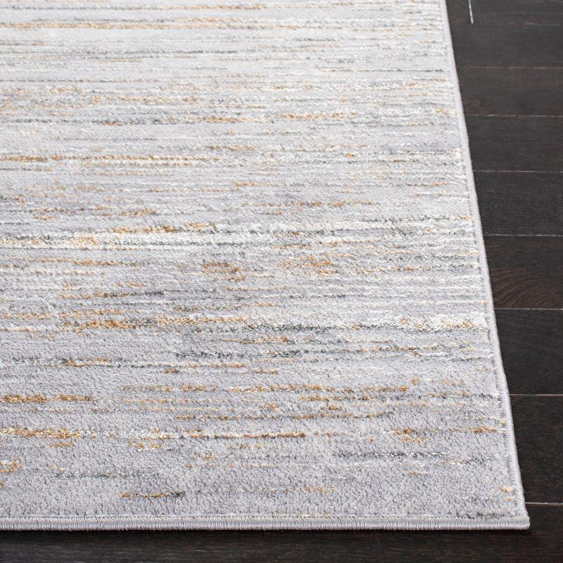 Elysian Abstract Gray and Gold 9' x 12' Hand-Knotted Area Rug