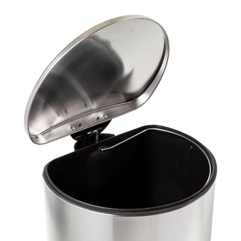 Honey-Can-Do 40L Semi Round Stainless Steel Step Trash Can