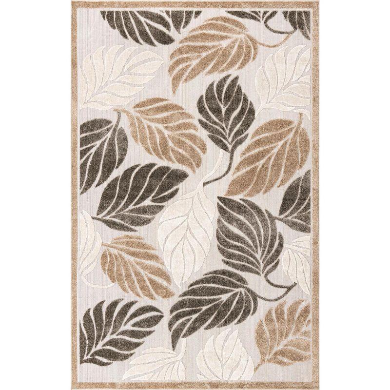 Unique Loom 6' 1 x 9' 0 Beige Outdoor Botanical Augusta Area Rug