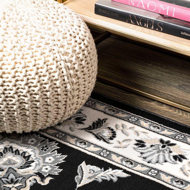 5'x 8' Cherie French Cottage Area Rug, Black/Cream - JONATHAN Y