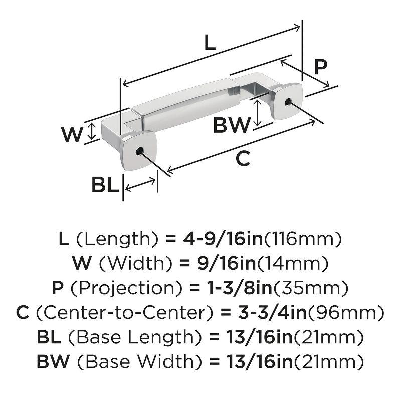 Polished Chrome 3-3/4 inch Center-to-Center Bar Pull