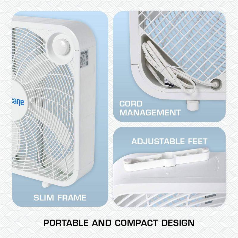 Hurricane Hurricane 20" Classic Series Floor Box Fan with 3 Speed Settings, 2 Pack, White (Set of 2)