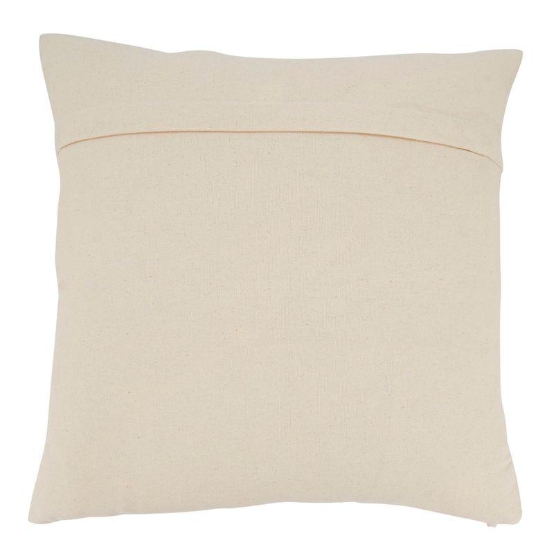 Beige Cotton Chevron Tufted Throw Pillow Cover, 20x20