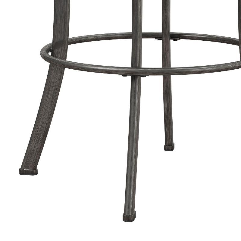 Hillsdale Furniture Bridgetown Metal Bar Height Swivel Stool Pewter: Upholstered, Armrests