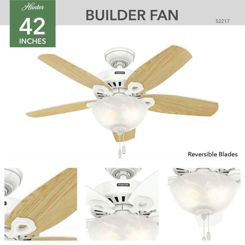 42" Builder 5 - Blade Standard Ceiling Fan with Pull Chain and Light Kit Included