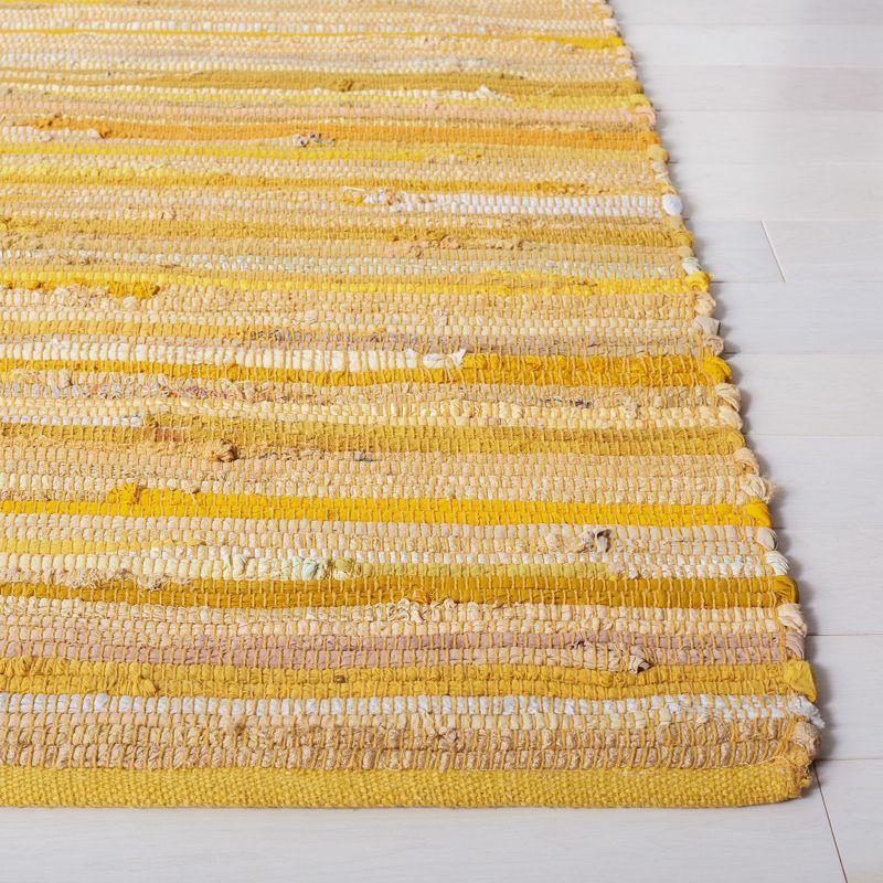 Brighton Stripe Hand-Woven Cotton Runner Rug - Yellow/Multi 2'3" x 8'