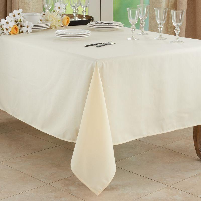 Saro Lifestyle Solid Color Everyday Tablecloth, Ivory, 65" x 140"