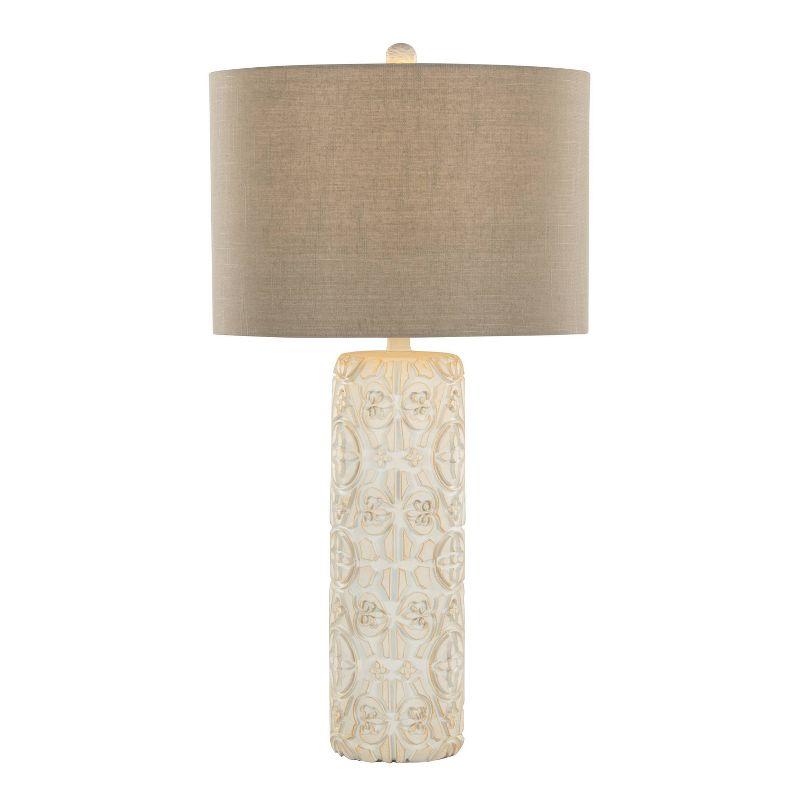 LumiSource (Set of 2) Charlotte 30" Contemporary Polyresin Table Lamps Brushed Taos Brown with Beige Linen Shade from Grandview Gallery: UL Listed
