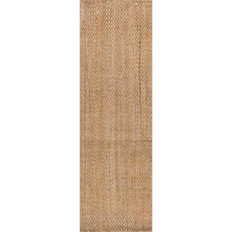 Espina Hand Woven Herringbone Chunky Jute Indoor Area Rug - JONATHAN Y