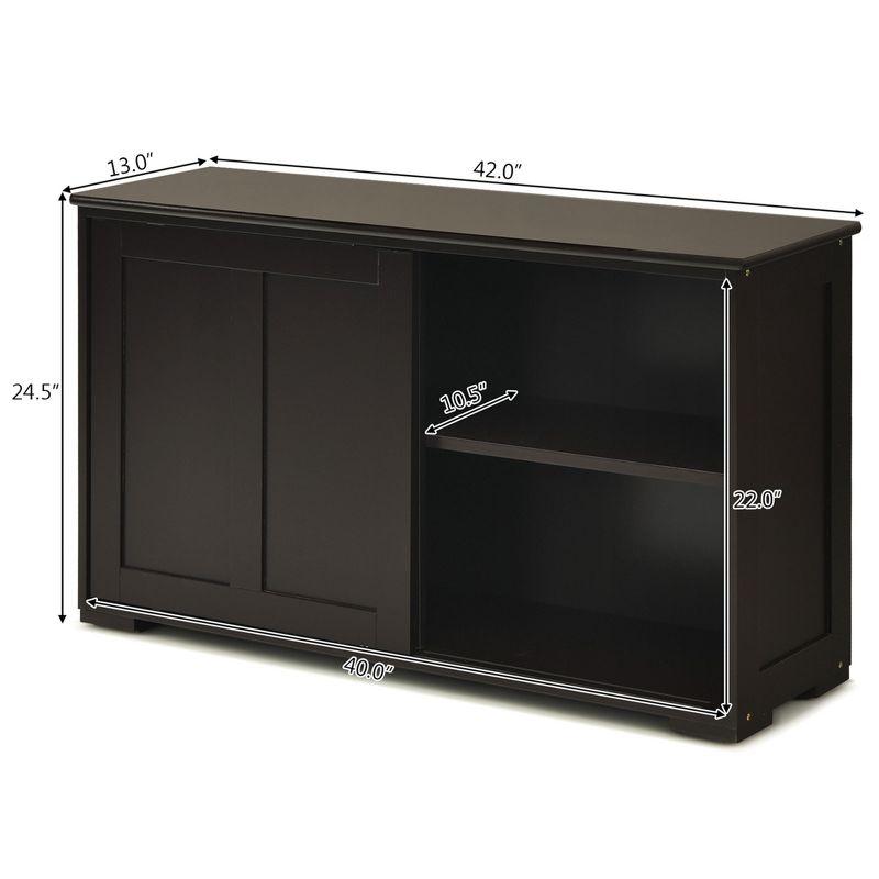 Dark Brown Painted Composite Wood Kitchen Storage Cabinet