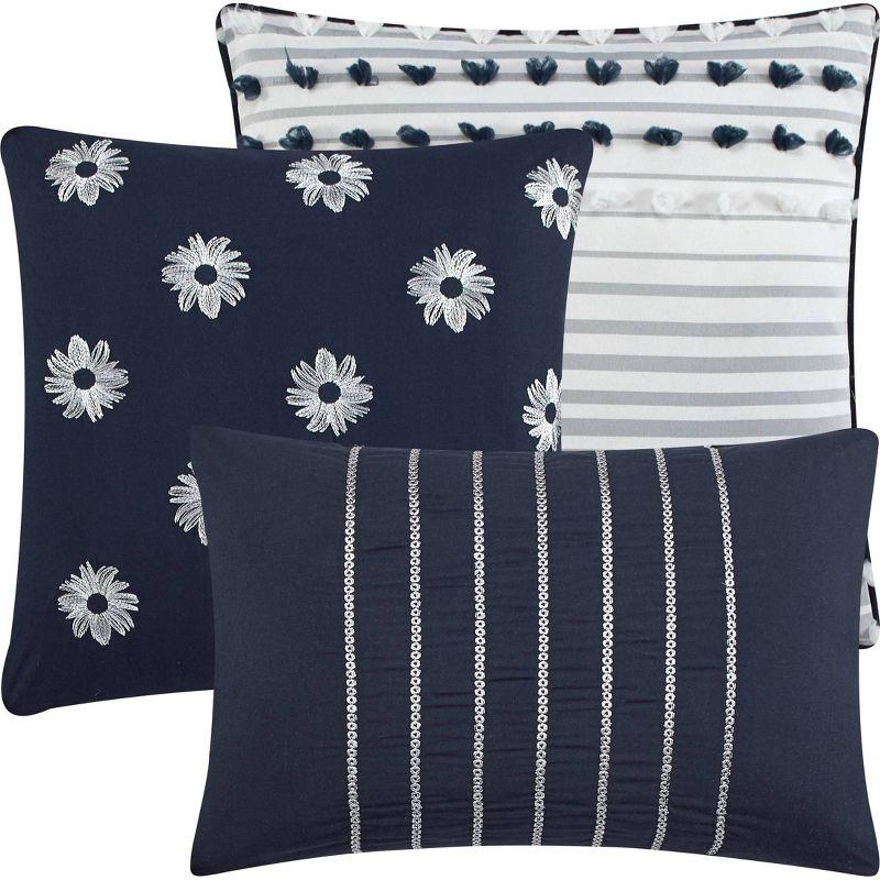 Nanshing America, Inc Clarion Pink 7 Piece Chic Striped Comforter Set