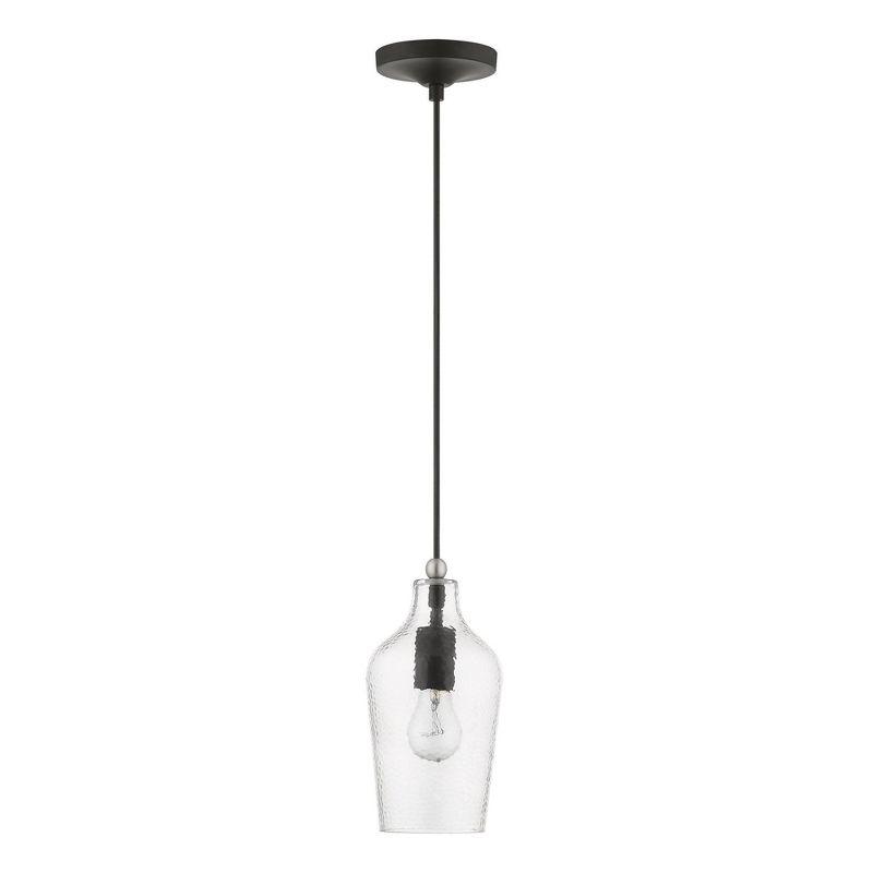 Livex Lighting Avery 1 - Light Pendant in  Black/Brushed Nickel
