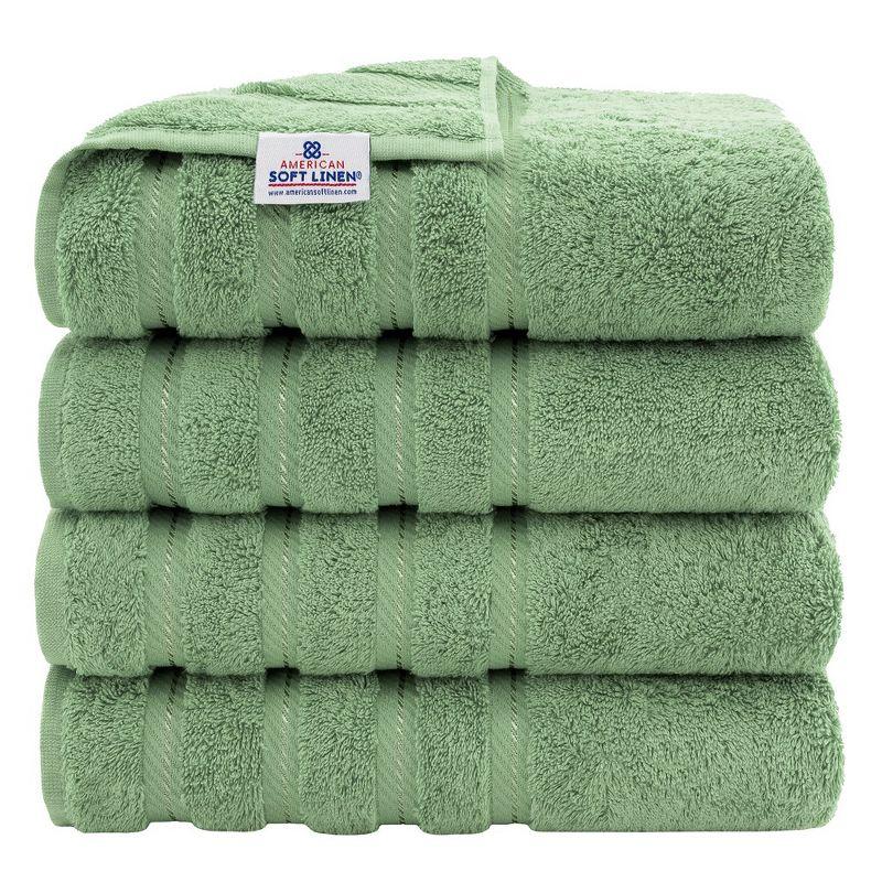 Sage Green 100% Cotton Turkish 4 Piece Bath Towel Set