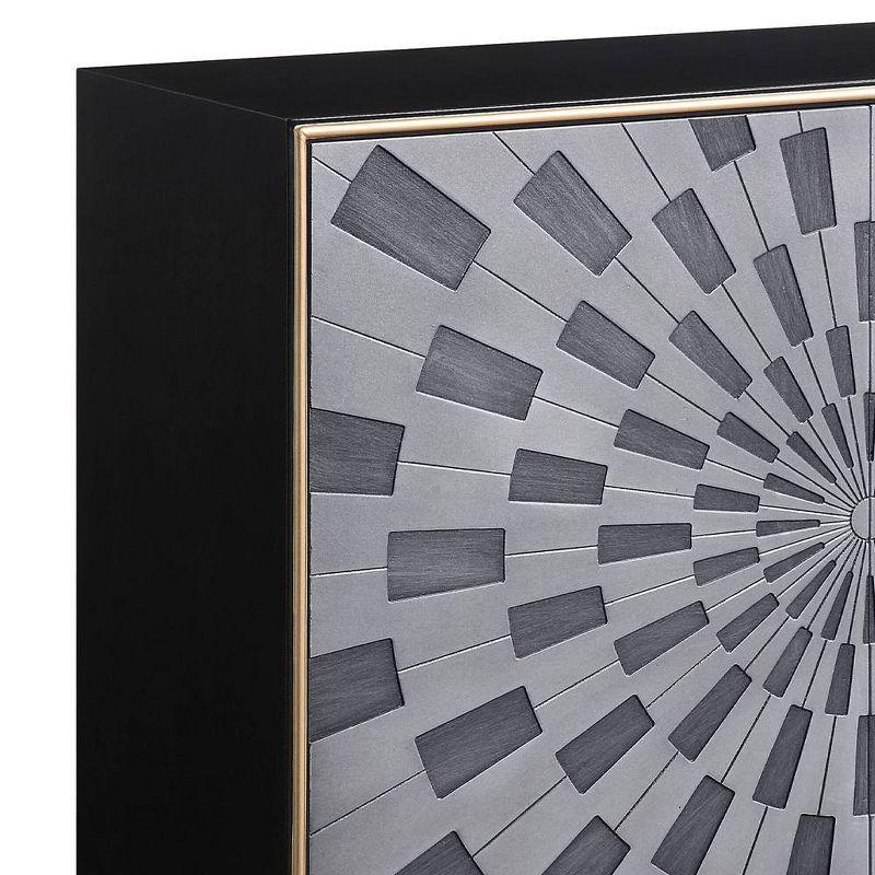 39" Quilla Accent Table Black, Gray and Brass Finish - Acme Furniture