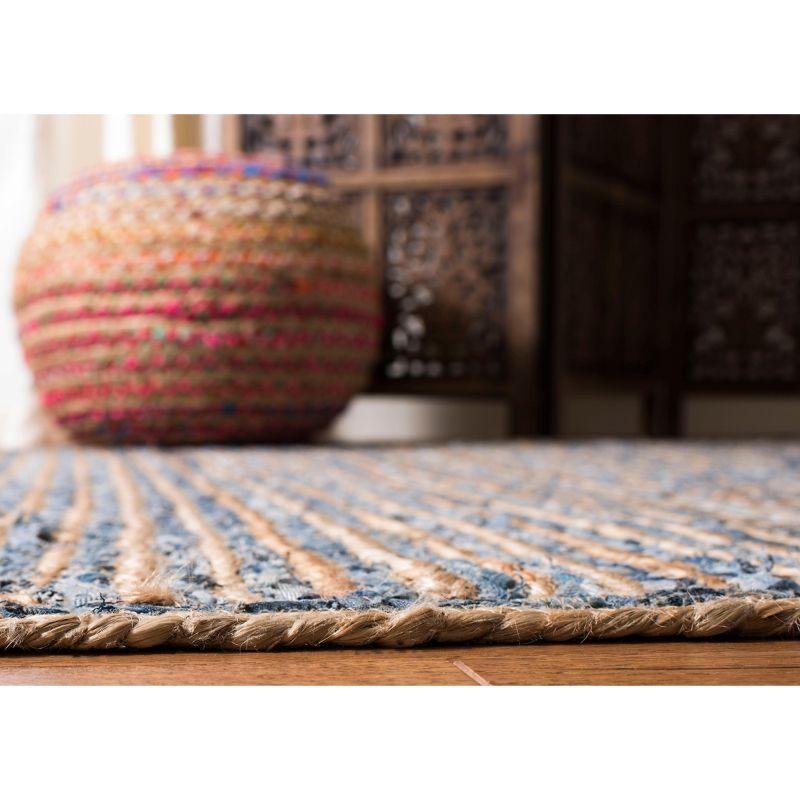 Cape Cod CAP250 Hand Woven Area Rug - Natural/Blue - 6'x9' - Safavieh.