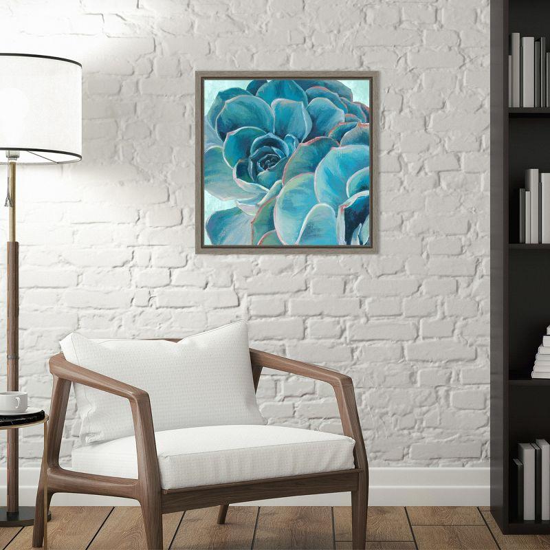 Amanti Art Grasping I (Succulent) by Eva Watts Canvas Wall Art Print Framed 16 x 16-in.