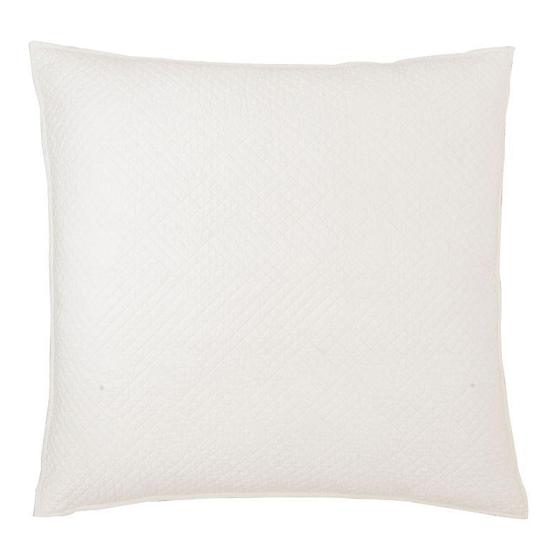 Soft White Cotton Matelasse Euro Sham with Zipper Closure