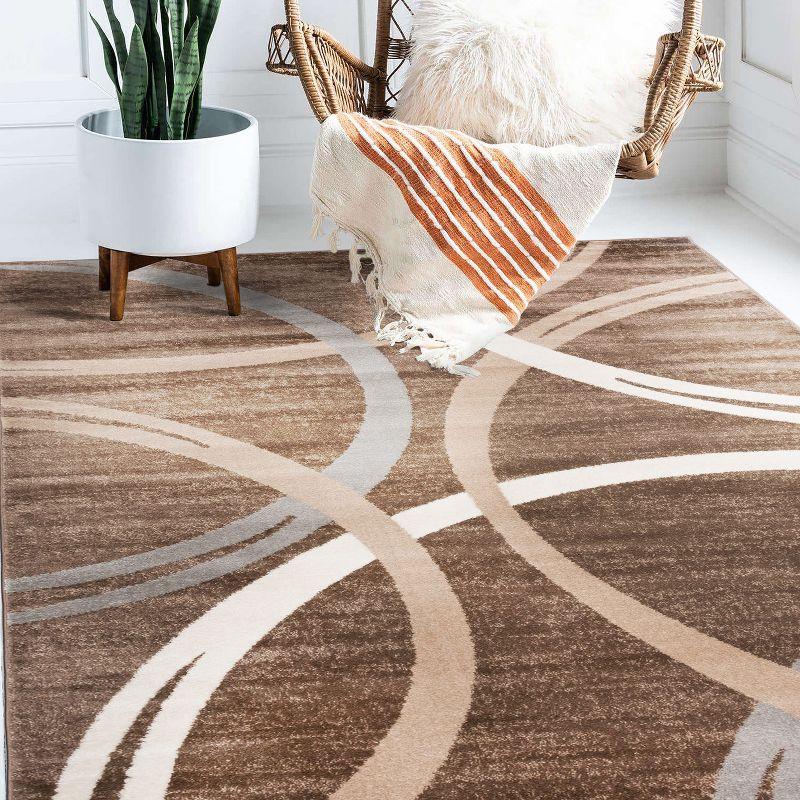 World Rug Gallery Contemporary Abstract Circles Design Area Rug