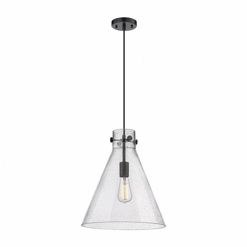 Newton Cone Matte Black Glass Pendant Light