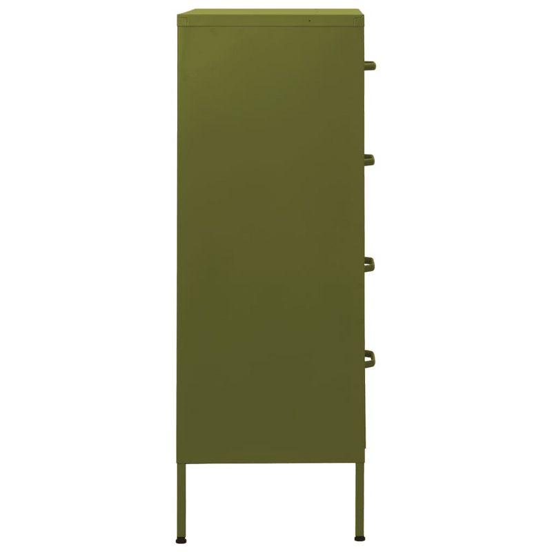 vidaXL Chest of Drawers Olive Green 31.5Inchx13.8Inchx40Inch Steel