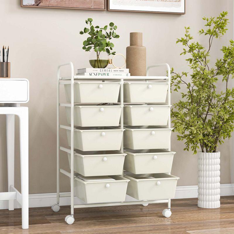 10-Drawer Rolling Storage Cart