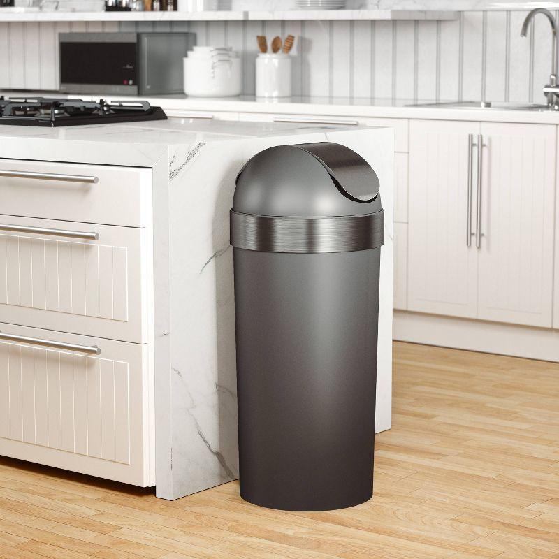 Umbra Venti Plastic Swing Top Kitchen Trash Can - 16 Gallons