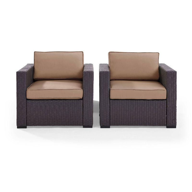 Biscayne 2pc Outdoor Wicker Chairs - Mocha - Crosley