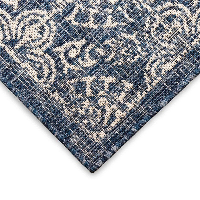 Liora Manne Carmel Antique Tile Indoor/Outdoor Rug Navy 7'10" x 9'10"