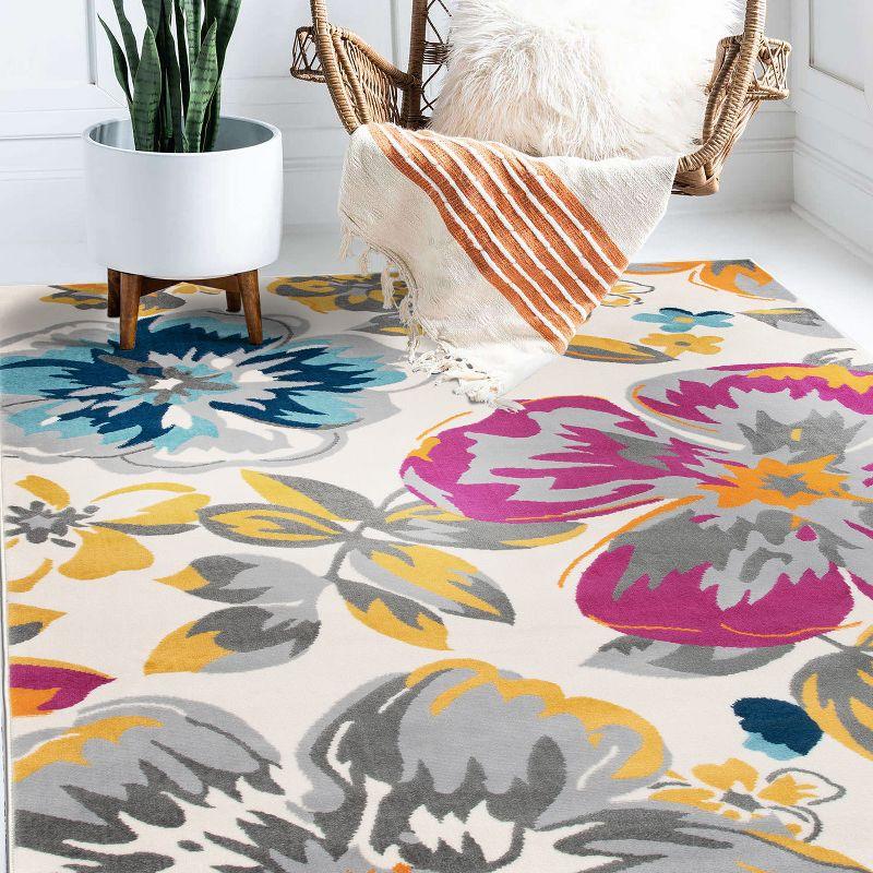 World Rug Gallery Modern Floral Design Multi 3'1" x 5' Area Rug