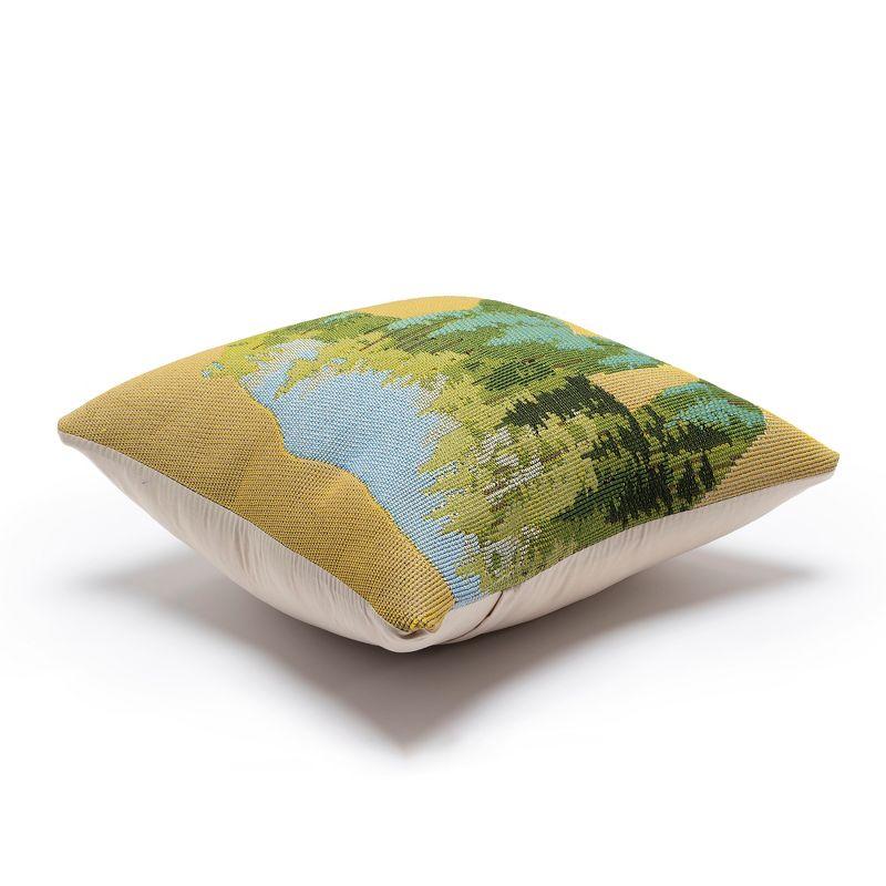 Marina Lodge 18" Square Indoor/Outdoor Pillow in Natural Tones