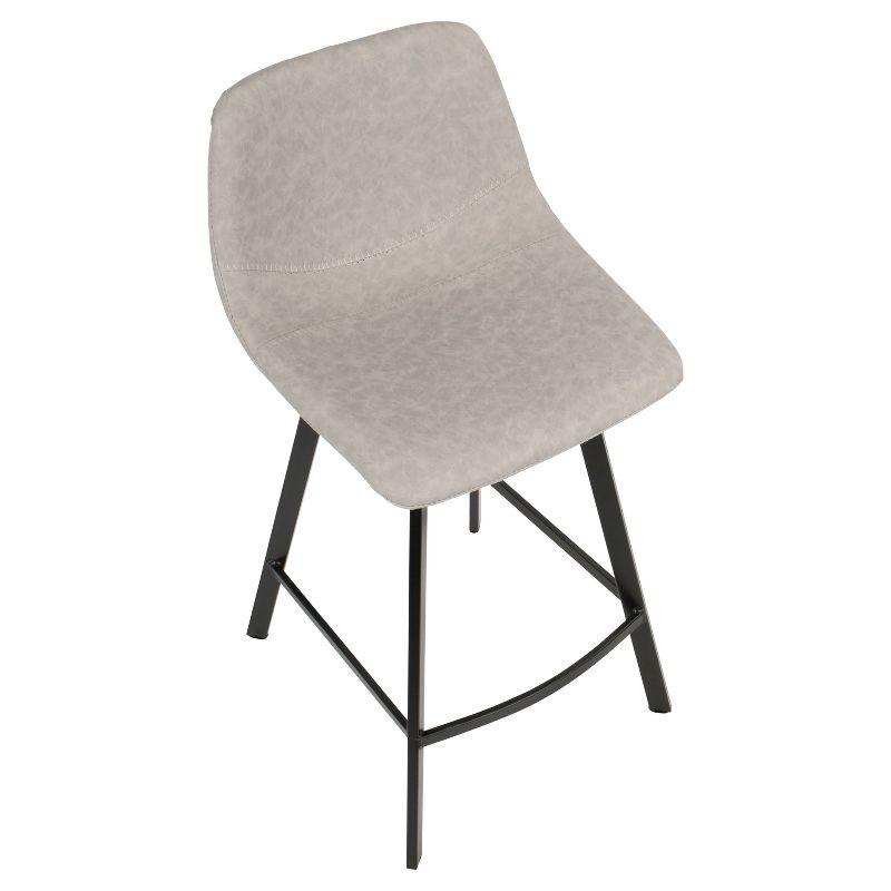 Set of 2 26" Outlaw Industrial Counter Height Barstool Gray - Lumisource